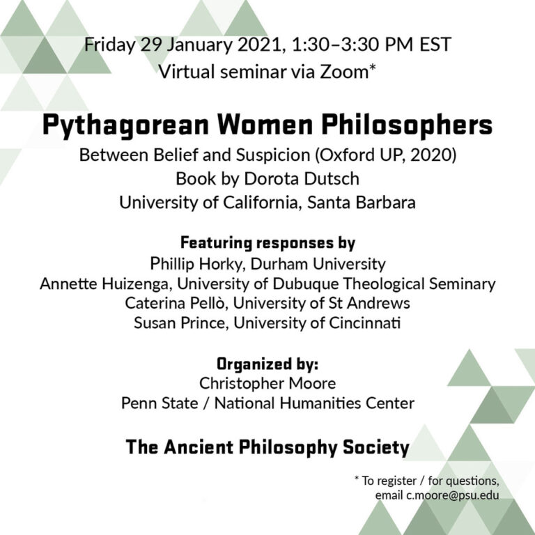 Pythagorean Women Philosophers by Dorota M Dutsch